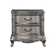 Antique platinum finish rococo design nightstand by Acme additional picture 2