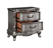 Antique platinum finish rococo design nightstand by Acme additional picture 3