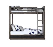 Gray oak finish wood twin over twin bunk bed by Acme additional picture 3