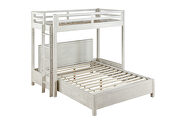 Weathered white finish queen loft bed w/ storage by Acme additional picture 2