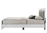Gray pu padded headboard & white finish queen bed w/ led lighting by Acme additional picture 5