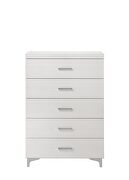 White finish and chrome metal legs chest by Acme additional picture 2