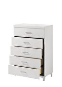 White finish and chrome metal legs chest by Acme additional picture 3