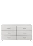 White finish and chrome metal legs dresser by Acme additional picture 3
