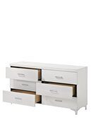 White finish and chrome metal legs dresser additional photo 4 of 3