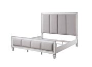 Gray linen channel-tufted headboard and footboard queen bed by Acme additional picture 2