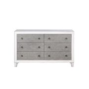 Gray linen channel-tufted headboard and footboard queen bed by Acme additional picture 12