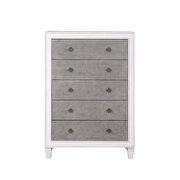 Gray linen channel-tufted headboard and footboard queen bed by Acme additional picture 15