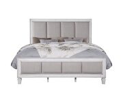 Gray linen channel-tufted headboard and footboard queen bed by Acme additional picture 3
