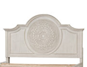 Wooden-crafted frame shown in an antique white finish queen bed by Acme additional picture 2