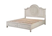 Wooden-crafted frame shown in an antique white finish queen bed by Acme additional picture 4