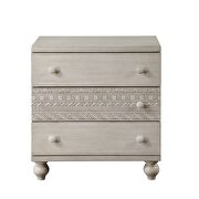 Wooden-crafted frame in an antique white finish nightstand by Acme additional picture 2