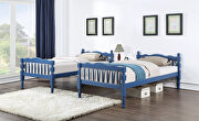 Dark blue finish traditional style twin/twin bunk bed by Acme additional picture 2
