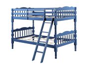 Dark blue finish traditional style twin/twin bunk bed by Acme additional picture 5