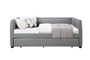 Gray fabric upholstery pleated design twin daybed by Acme additional picture 4