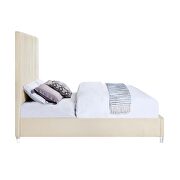Beige velvet channel-tufted headboard king bed by Acme additional picture 3