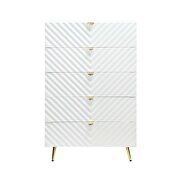 White high gloss finish wave pattern design chest by Acme additional picture 2