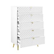 White high gloss finish wave pattern design chest by Acme additional picture 3
