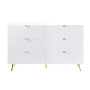 White high gloss finish wave pattern design dresser by Acme additional picture 3
