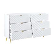 White high gloss finish wave pattern design dresser by Acme additional picture 4