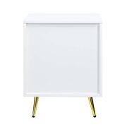 White high gloss finish wave pattern design nightstand by Acme additional picture 3