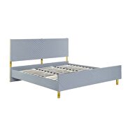 Gray high gloss finish wave pattern design queen bed by Acme additional picture 2