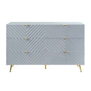 Gray high gloss finish wave pattern design dresser by Acme additional picture 3