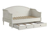 Antique white finish floral trim accent twin daybed by Acme additional picture 2
