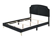 Gold-finished nailhead trim headboard contemporary king bed additional photo 2 of 17