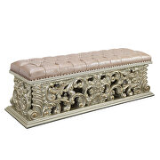 Antique gold finish acrylic diamond tufted bench by Acme additional picture 3