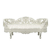 Antique white finish acrylic diamond tufted bench by Acme additional picture 4