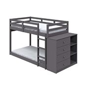 Gray finish twin/twin bunk bed with cabinet by Acme additional picture 2