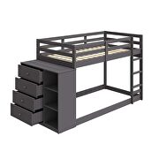 Gray finish twin/twin bunk bed with cabinet by Acme additional picture 3