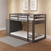 Gray finish twin/twin bunk bed with cabinet by Acme additional picture 4