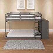 Gray finish twin/twin bunk bed with cabinet by Acme additional picture 5