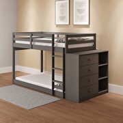 Gray finish twin/twin bunk bed with cabinet by Acme additional picture 6