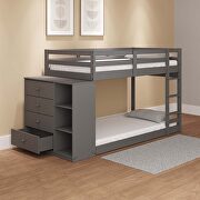 Gray finish twin/twin bunk bed with cabinet by Acme additional picture 7