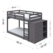 Gray finish twin/twin bunk bed with cabinet by Acme additional picture 8