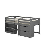 Gray finish twin loft bed w/ storage by Acme additional picture 2