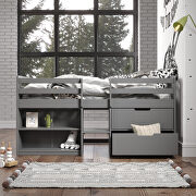 Gray finish twin loft bed w/ storage by Acme additional picture 3