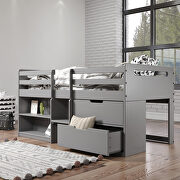 Gray finish twin loft bed w/ storage by Acme additional picture 4