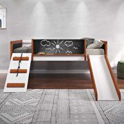 Cherry oak & white finish twin loft bed with the built-in slide by Acme additional picture 2