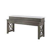 Marble top & weathered gray finish base counter heigt table and 3 stools by Acme additional picture 2