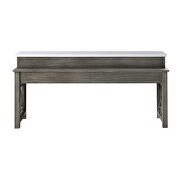 Marble top & weathered gray finish base counter heigt table and 3 stools by Acme additional picture 4