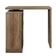 Rustic oak finish swivel top bar table w/ storage by Acme additional picture 4
