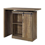 Rustic oak finish swivel top bar table w/ storage by Acme additional picture 5