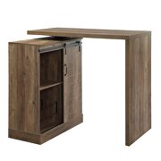 Rustic oak finish swivel top bar table w/ storage by Acme additional picture 7