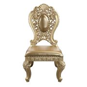 Gold finish carving & upolstery chair by Acme additional picture 2