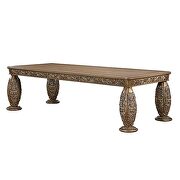 Brown & gold finish ornate scrollwork and endless details dining table by Acme additional picture 8