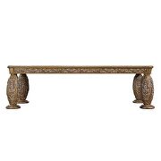 Brown & gold finish ornate scrollwork and endless details dining table by Acme additional picture 9